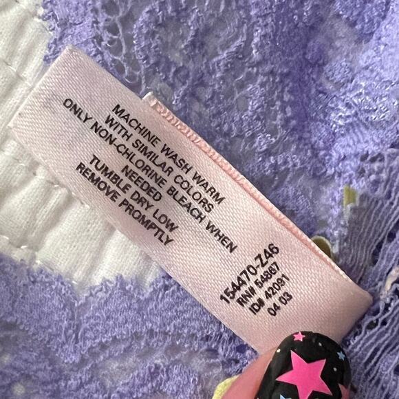 Victoria’s Secret VINTAGE Longline Lace Bralette Womens M Purple Coquette Pastel - Picture 9 of 10